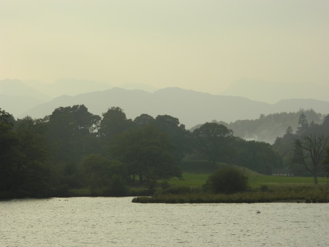 Mist over Lake Windermere: where the Wordsworths walked.