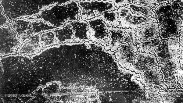 Deep, well-dug German front line trenches and support system