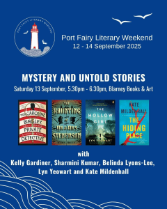 Panel with Kelly & Sharmini, 5.30pm. Saturday 13 September, Blarney Books